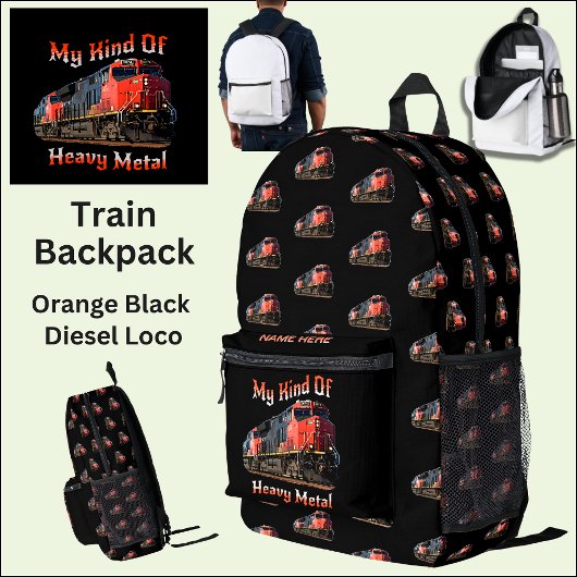 名前の追加 – 私の種類のヘビーメタルディーゼルロック プリントバックパック
