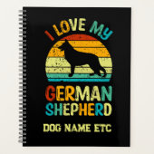 名前の追加 – 私は私のドイツの羊飼い犬の日没が大好き プランナー手帳 (正面)