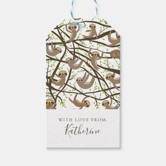 名前の追加 |笑顔のスロッスパターン ギフトタグ (正面)