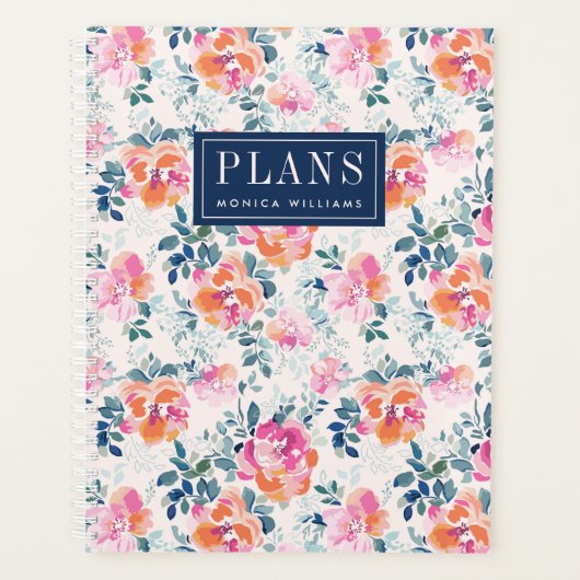 名前の追加 |絵を描バラパターン プランナー手帳 (正面)