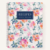 名前の追加 | 絵を描 バラパターンノートブック ノートブック (正面)