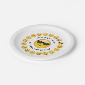 名前の追加 – 絵文字バースデーパーティーパーソナライズされた ペーパープレート (アングル)