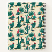 名前の追加 |緑と赤のサボテンのパターン ノートブック (裏面)