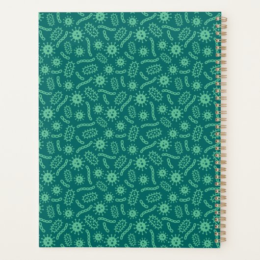 名前の追加 |緑の微生物のパターン プランナー手帳 (裏面)