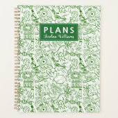 名前の追加 |緑の生物学パターン プランナー手帳 (正面)