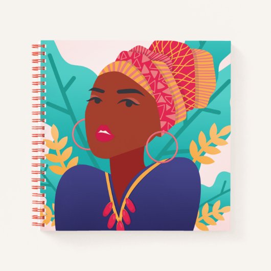 名前の追加 |美しいアフリカの少女 ノートブック (正面)