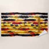 名前の追加、自然な部族のブラウズ ビーチタオル (正面)