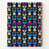 名前の追加 |花カラフル柄 ノートブック (裏面)