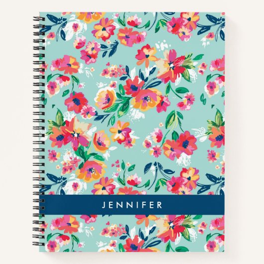 名前の追加 |花絵を描のパターン ノートブック (正面)