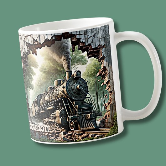 名前の追加、蒸気列車のマグから出発 コーヒーマグカップ