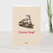 名前の追加、蒸気列車エンジンバレンタインデイカード カード (裏面)