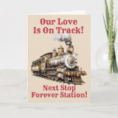 名前の追加、蒸気列車エンジンバレンタインデイカード カード (正面)