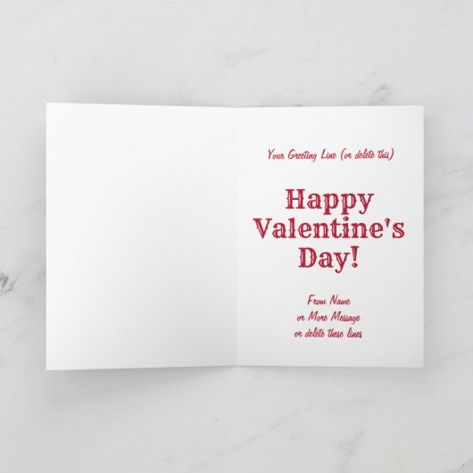 名前の追加、蒸気列車エンジンバレンタインデイカード カード (内部)