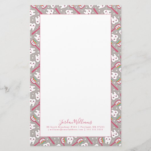 名前の追加|虹の歯のパターン 便箋 (正面)