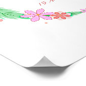 名前の追加 – 誕生詳細フラワーフェザー子供部屋 ポスター (角)