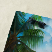 名前の追加、赤い花のビーチシーン ビーチタオル (インサイチュ)