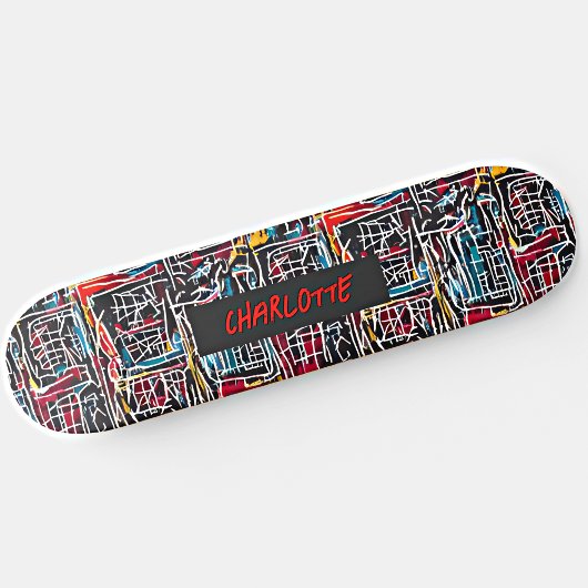 名前の追加（赤い青い黄色） スケートボード