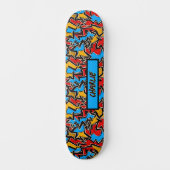 名前の追加、赤い黄色の青いグラフティスケートボード スケートボード (正面)