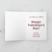 名前の追加、赤/茶色の蒸気列車エンジンバレンタイン カード (内部)