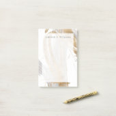 名前の追加 |金ゴールドとグレー ポストイット (デスク上)