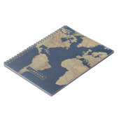 名前の追加 |金ゴールドとブルーワールドマップ ノートブック (左側)