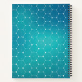 名前の追加 |青いティール（緑がかった色）DNAパターン ノートブック (裏面)