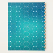 名前の追加 |青いティール（緑がかった色）DNAパターン プランナー手帳 (裏面)