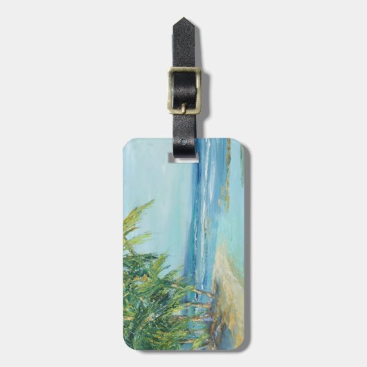 名前の追加 |青い海岸沿いのラグーン ラゲッジタグ (正面縦)