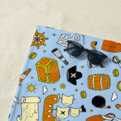 名前の追加 – 青の子の海賊シンボルのアイコン ビーチタオル (インサイチュ)