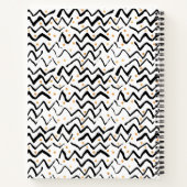 名前の追加 |黒いブラシ線とドット ノートブック (裏面)