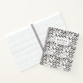 名前の追加 |黒いブラシ線とドット ノートブック (内部)