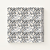 名前の追加 |黒いブラシ線とドット ノートブック (裏面)