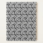 名前の追加 |黒い手描きの山形模様 プランナー手帳 (裏面)