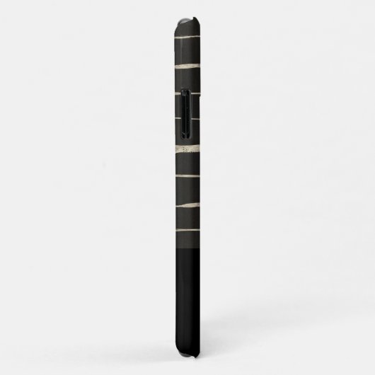 名前の追加 |黒モダンとグレーの大理石パターン Case-Mate iPhoneケース (裏面/右)