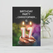 名前の追加， 17th Birthday party Invitation 招待状 (スタンド正面)