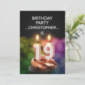 名前の追加， 19th Birthday party Invitation 招待状 (スタンド正面)