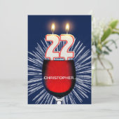 名前の追加， 22番目の誕生日パーティー招待，ワイン 招待状 (スタンド正面)