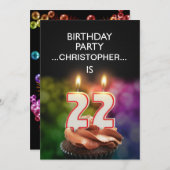 名前の追加, 22nd誕生日パーティーの招待 招待状 (正面/裏面)