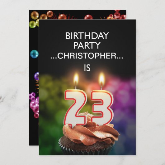 名前の追加, 23rd誕生日パーティーへの招待 招待状 (正面/裏面)