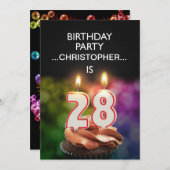 名前の追加, 28th Birthday party Invitation 招待状 (正面/裏面)