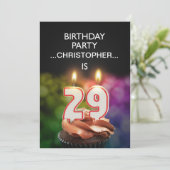 名前の追加， 29th Birthday party Invitation 招待状 (スタンド正面)