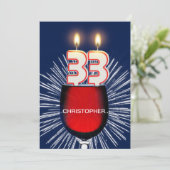 名前の追加， 33rd誕生日パーティー招待，ワイン 招待状 (スタンド正面)