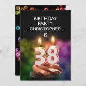 名前の追加, 38th Birthday party Invitation 招待状 (正面/裏面)