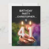 名前の追加, 41番目の誕生日パーティーの招待 招待状 (正面)