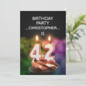 名前の追加, 42番目の誕生日パーティーの招待 招待状 (スタンド正面)