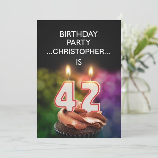 名前の追加, 42番目の誕生日パーティーの招待 招待状 (スタンド正面)