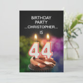 名前の追加, 44th Birthday party Invitation 招待状 (スタンド正面)