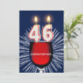 名前の追加, 46th誕生日パーティー招待,ワイン 招待状 (スタンド正面)