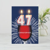 名前の追加， 47th誕生日パーティー招待，ワイン 招待状 (スタンド正面)