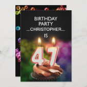 名前の追加, 47th Birthday party Invitation 招待状 (正面/裏面)